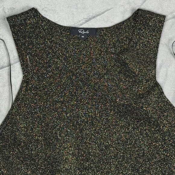 Rails Kaia Black & Metallic Gold Knit Bodycon Dress - Picture 4 of 6